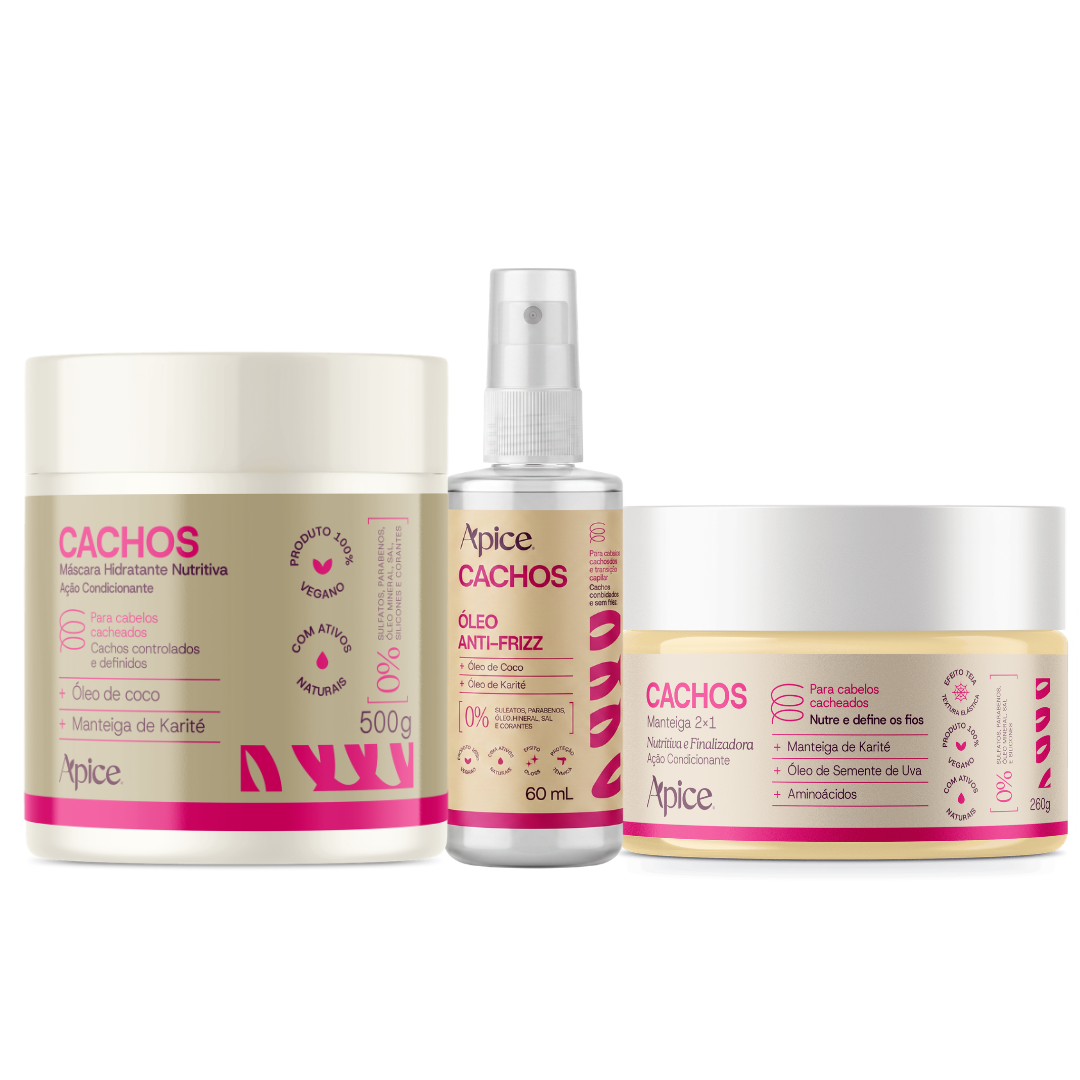 Kit Nutrição Cachos - Máscara, Manteiga e Óleo (3 itens)