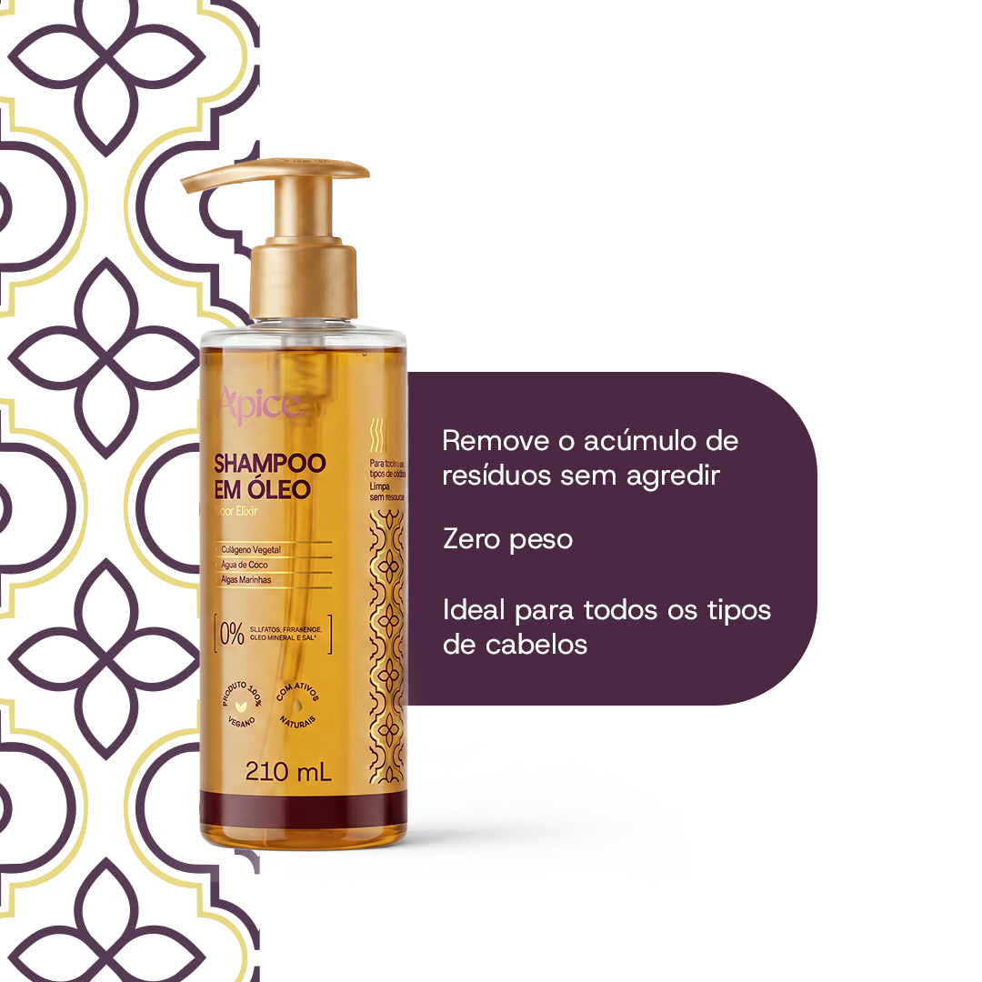KIT CACHOS BRILHO - Shampoo em óleo e Máscara Cachos