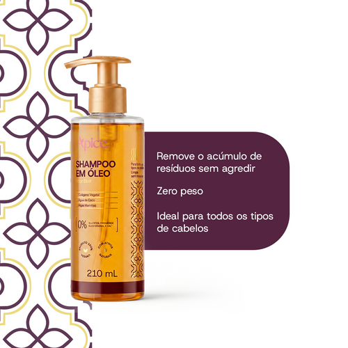 KIT BRILHO INTACTO - Shampoo em óleo, Máscara e Gelatina