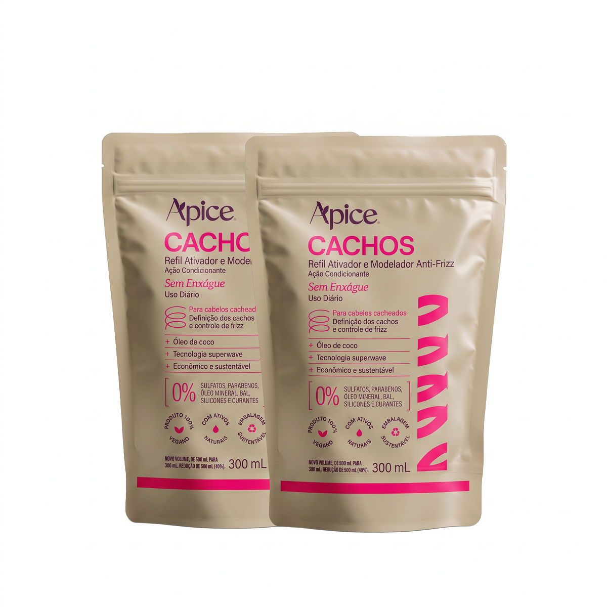 Kit Refil - Ativador e Modelador Anti-Frizz Cachos 300g (2 itens)