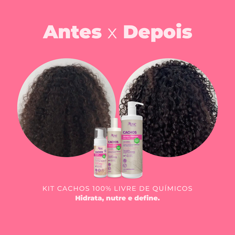 Kit Cachos Finalizadores - Mousse, Ativador e Gelatina (3 itens)