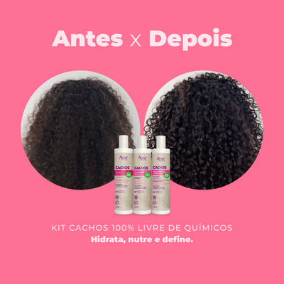 Kit Cachos - Shampoo, Condicionador e Gelatina (3 ITENS)