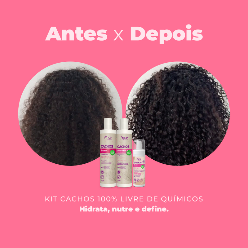 Kit Cachos - Shampoo, Condicionador e Mousse (3 ITENS)