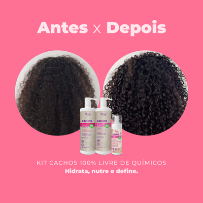 Kitão Cachos 1000 ml - Shampoo, Condicionador e Mousse (3 ITENS)