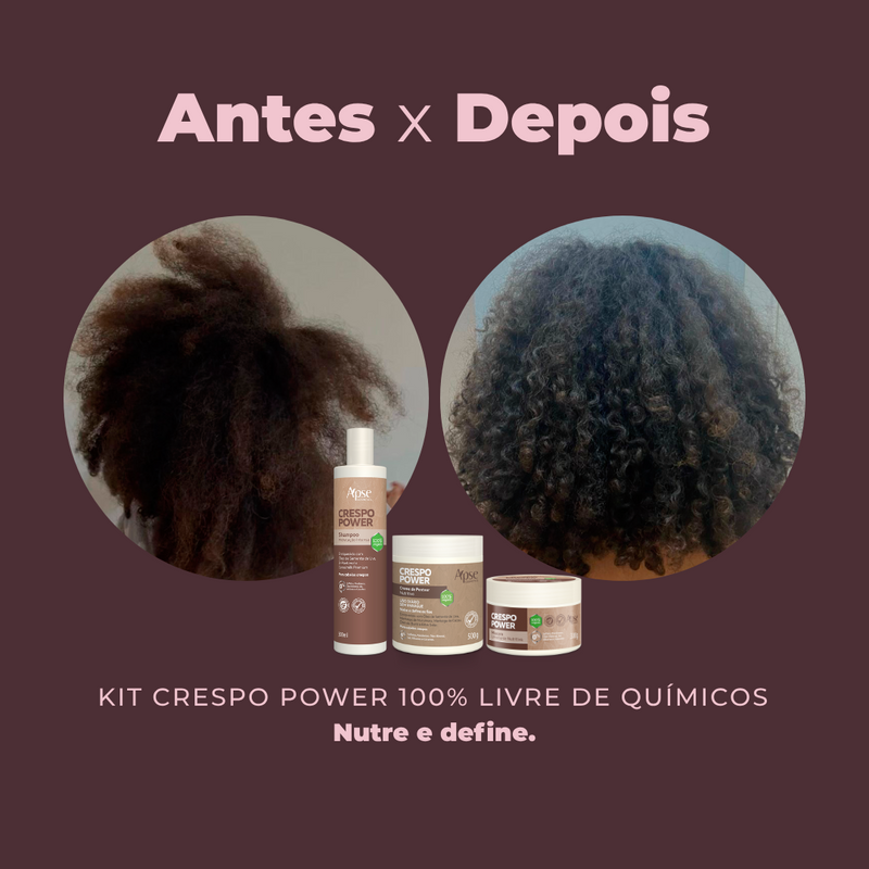 Kit Crespo Power - Shampoo, Máscara e Creme de Pentear (3 itens)