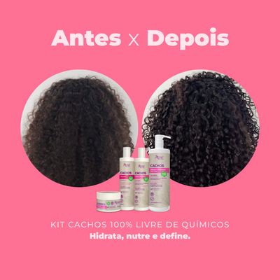 Kit Cachos - Shampoo, Gelatina, Máscara e Ativador (4 ITENS)