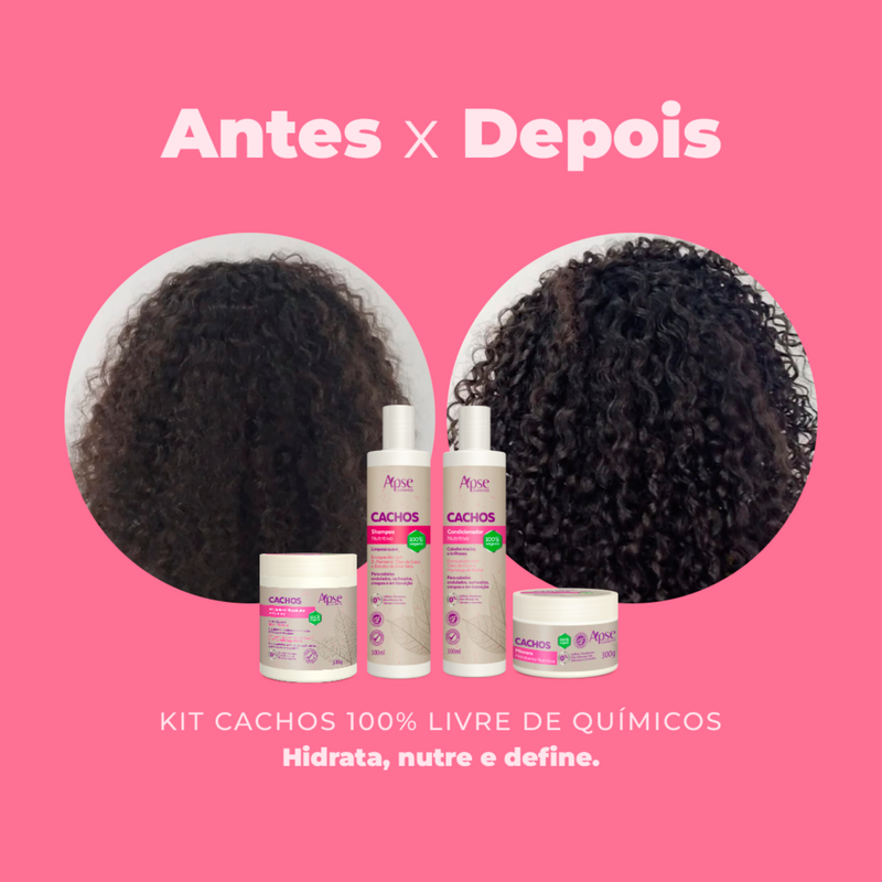 Kit Cachos - Shampoo, Condicionador, Máscara e Ativador (4 ITENS)