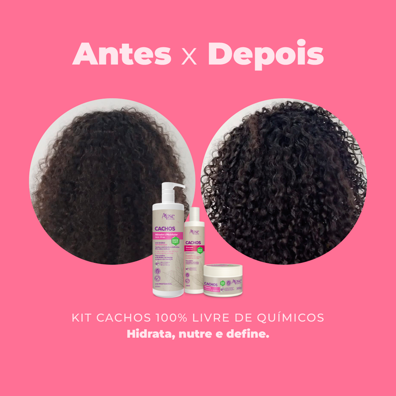 Kit Cachos - Shampoo, Máscara e Ativador de Cachos (3 itens)