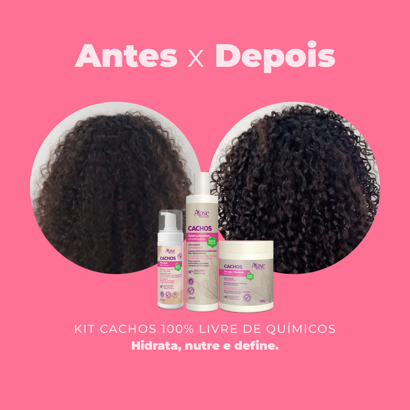 Kit Cachos Finalizadores - Ativador, Gelatina e Mousse (3 ITENS)