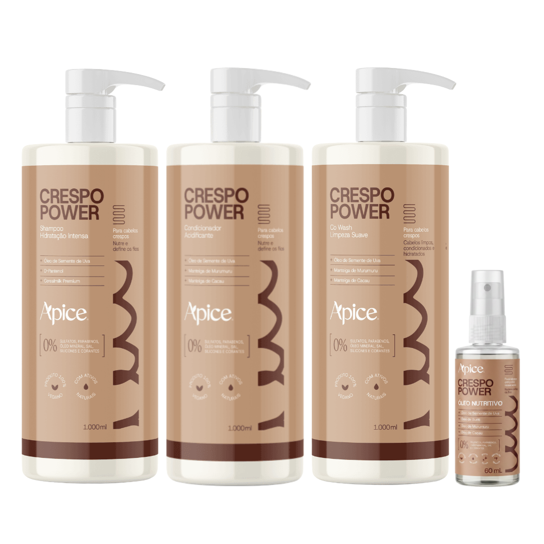 Kitão Crespo Power 1000ml e Óleo (4 itens)