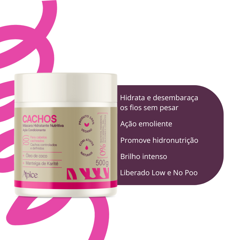 Kitão Cachos Essence - Shampoo, Condicionador, Ativador, Gelatina e Mascara (5 itens)