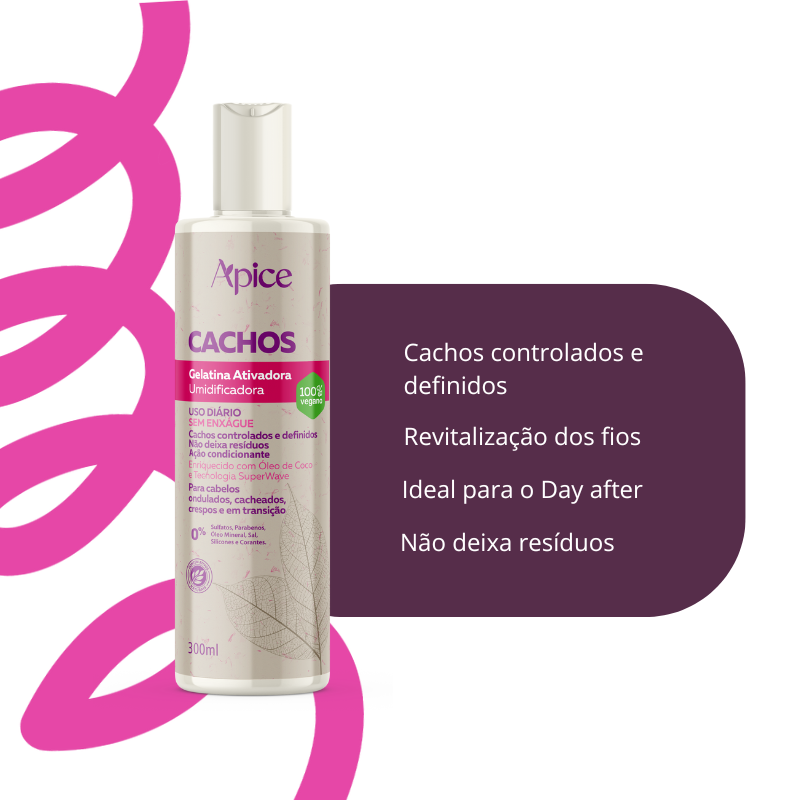 Gelatina Ativadora e Umidificadora Cachos 300ml - Ação Condicionante