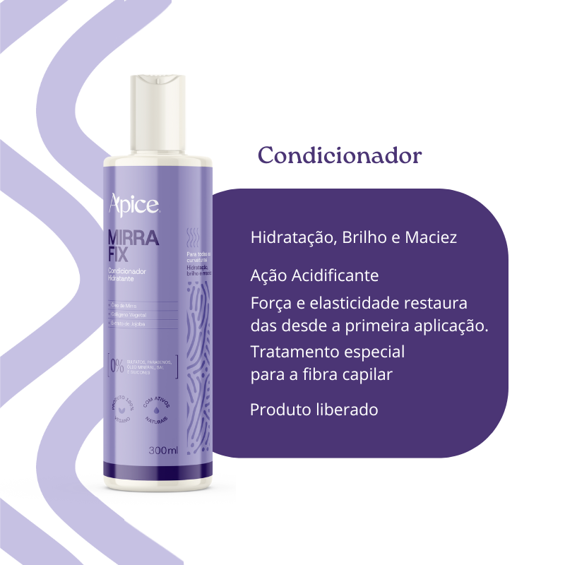 Kit Mirra Fix - Shampoo, Condicionador, Máscara e Gelatina (4 ITENS)