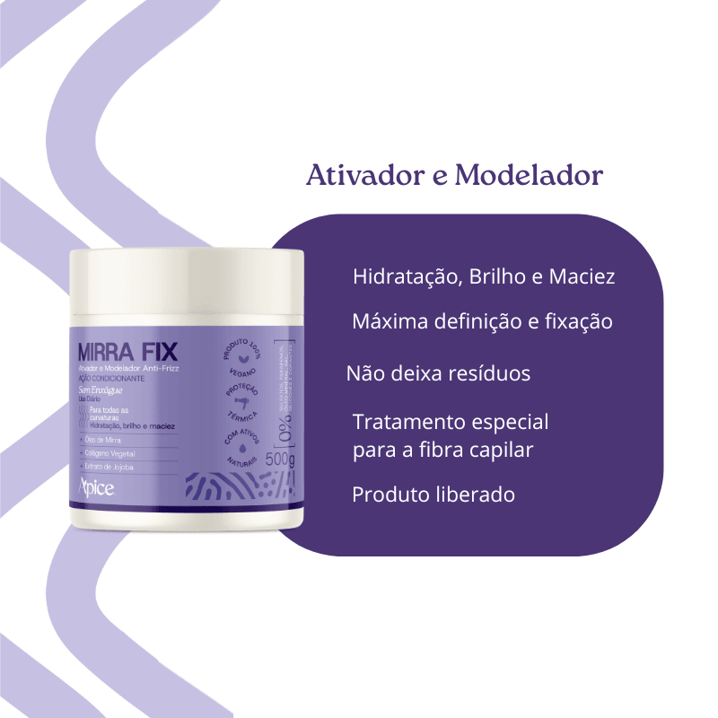 Kit Mirra Fix - Ativador, Gelatina e Óleo (3 ITENS)