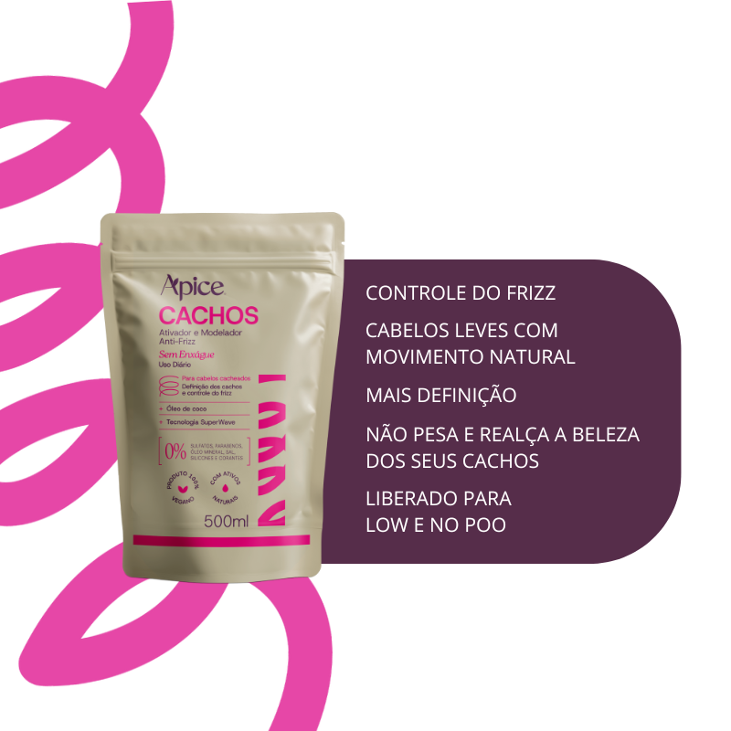 Kit Cachos - Shampoo, Condicionador, Gelatina, Máscara e Refil Ativador (5 ITENS)
