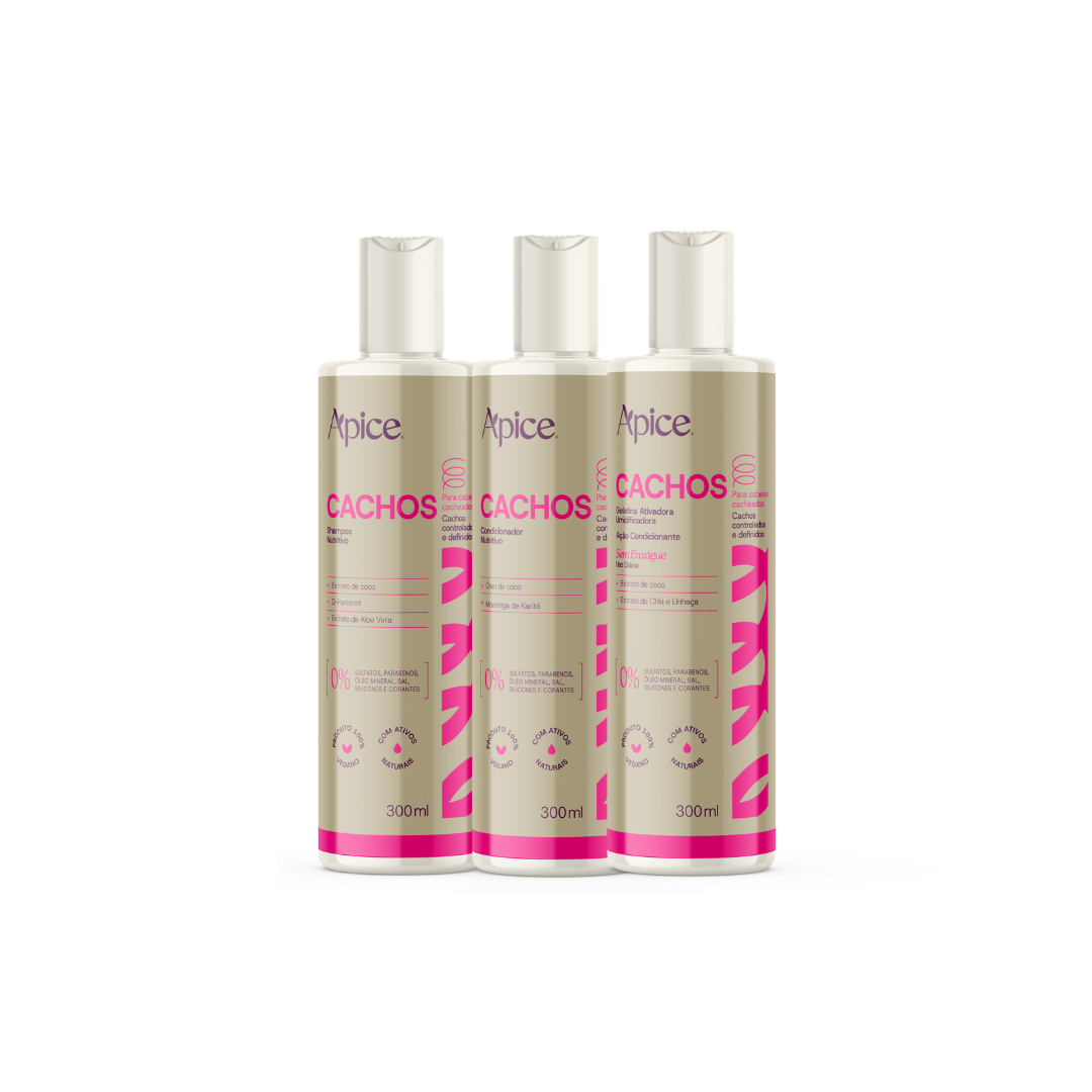 Kit Cachos Essence - Shampoo, Condicionador e Gelatina (3 ITENS)