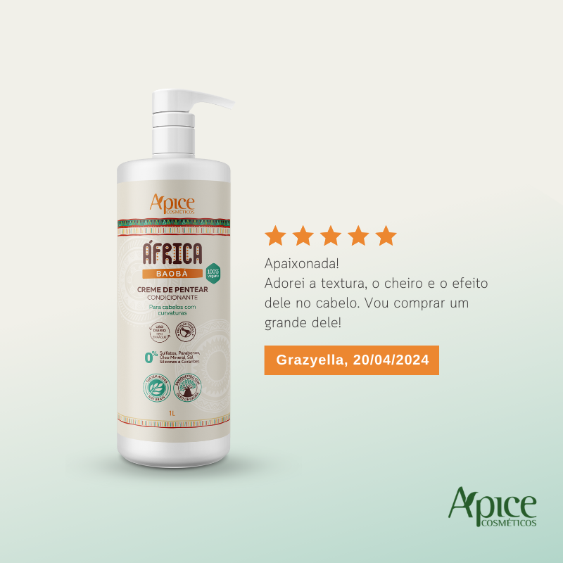 Kitão África Baobá - Shampoo, Condicionador, Creme de Pentear e Spray Finalizador (4 ITENS)