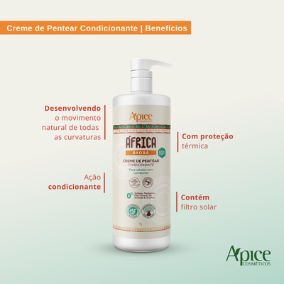 Kitão África Baobá - Shampoo, Condicionador, Gelatina, Máscara e Creme de Pentear (5 ITENS)