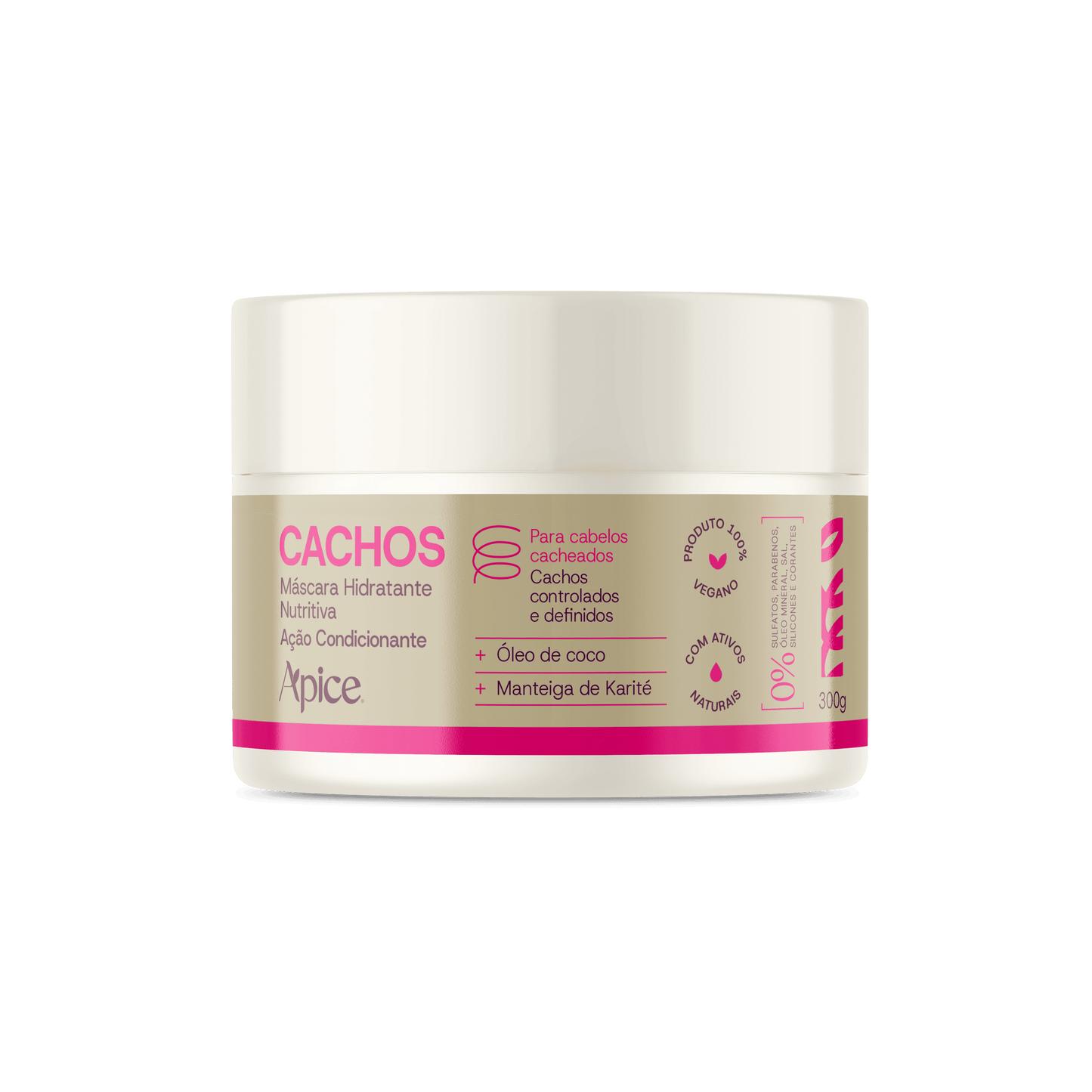 Máscara Cachos Hidratante Nutritiva 300g - Tratamento Condicionante