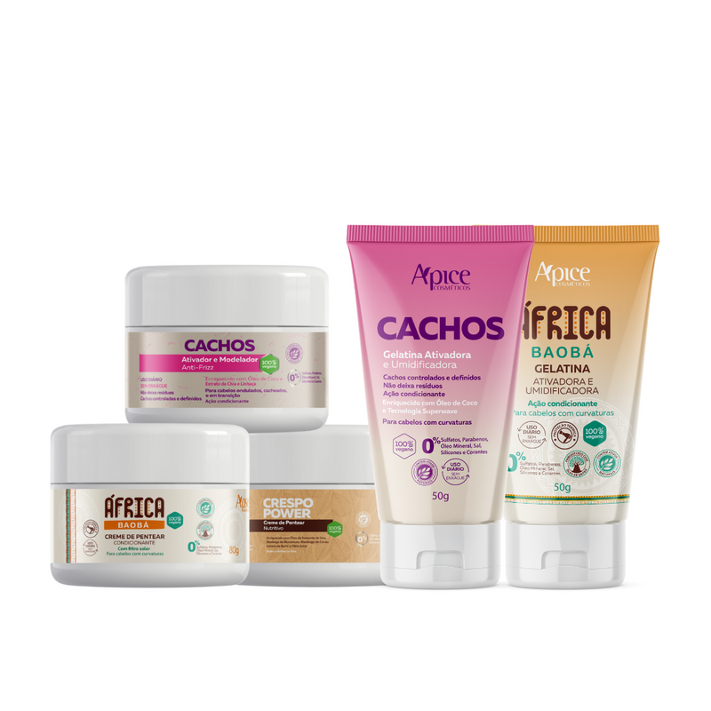 Kit Minis - Ativador, Creme e Gelatina (5 itens)