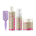 Kit Cachos Definição Completo - Escova Lilás, Gelatina, Ativador e Mousse