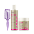 Kit Cachos Definição - Escova Lilás, Gelatina e Ativador