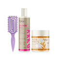 Kit Mix Fitagem - Escova Lilás, Gelatina e Creme de Pentear
