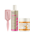Kit Mix Fitagem - Escova Rosa, Gelatina e Creme de Pentear