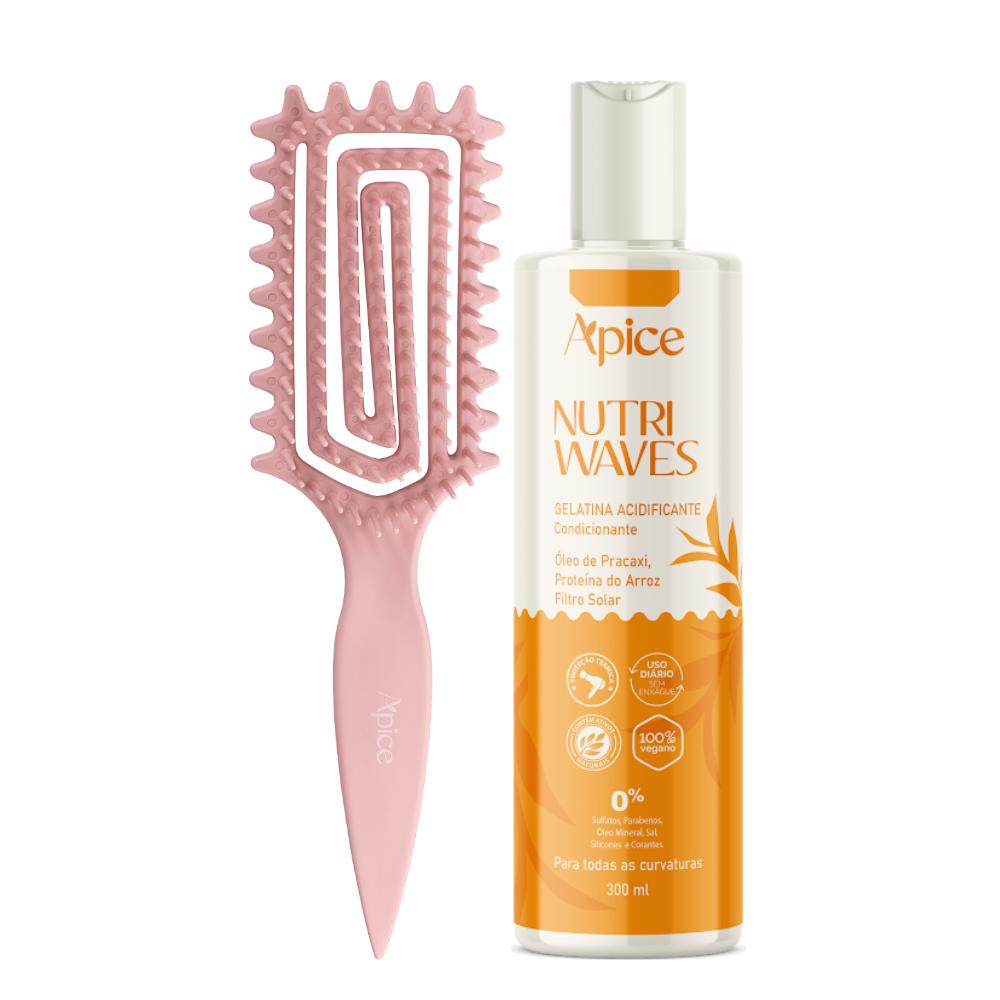 Kit Fitagem e Definição Nutri - Escova Rosa e Gelatina