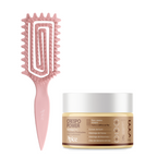 Kit Umectação Crespo - Escova Rosa e Manteiga