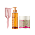 KIT GLASS CACHOS - Shampoo em óleo, Escova Rosa e Ativador