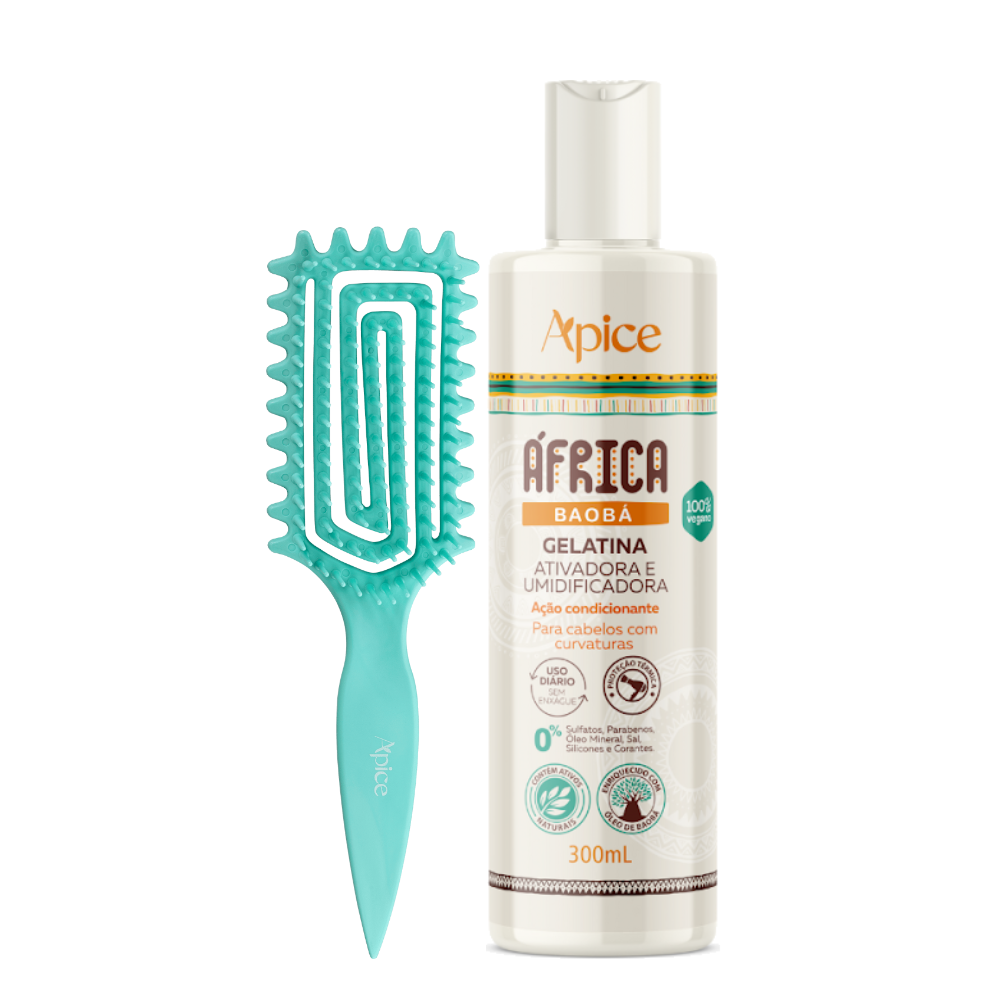 Kit Fitagem África - Escova Verde e Gelatina