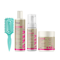 Kit Cachos Definição Completo - Escova Verde, Gelatina, Ativador e Mousse