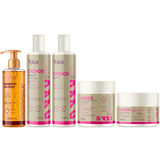 Kit Cachos Brilho Intenso - Shampoo em óleo, Condicionador, Gelatina, Máscara e Ativador