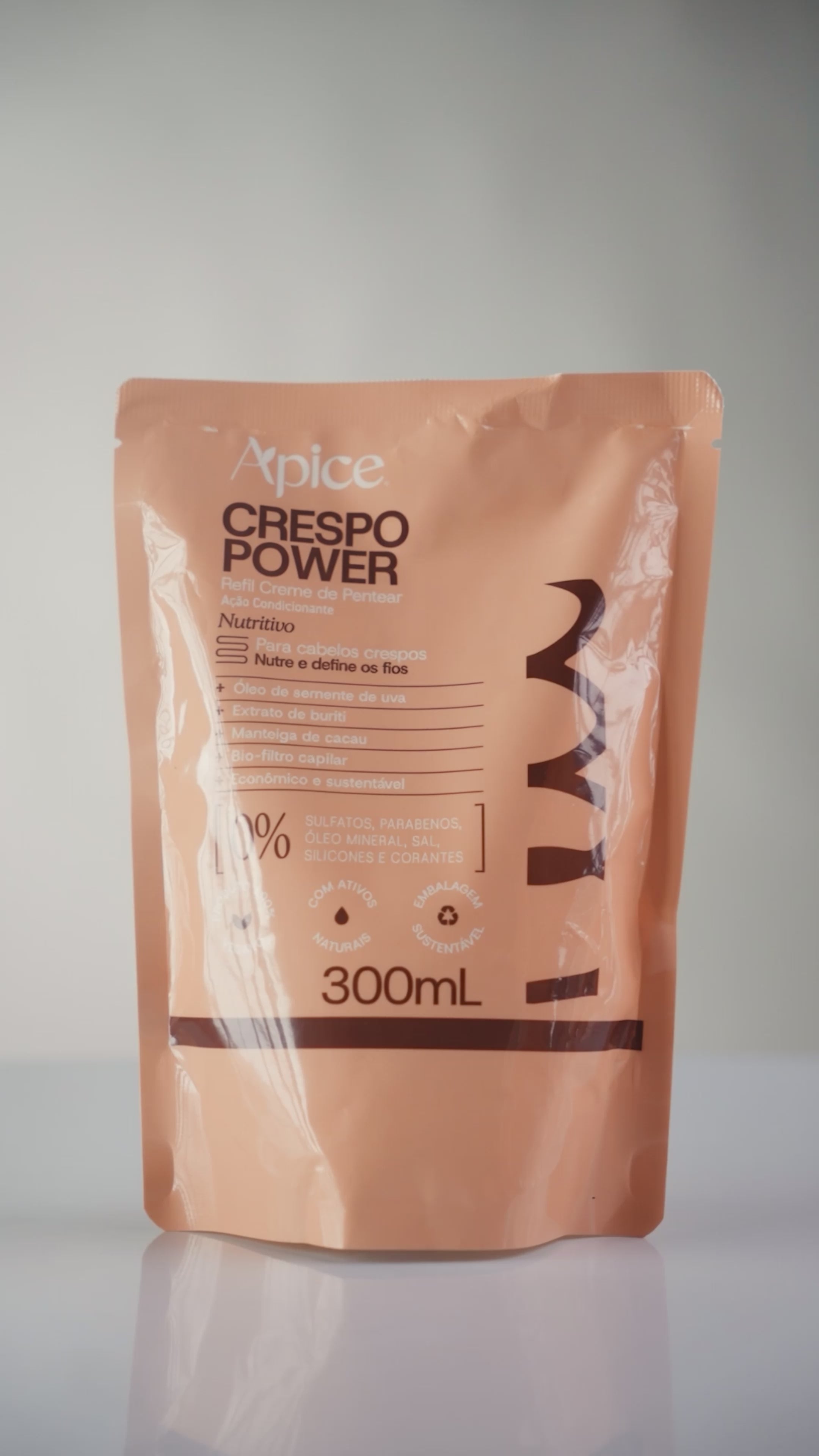 Creme de Pentear Nutritivo Crespo Power Refil 300ml - No Poo / Low Poo