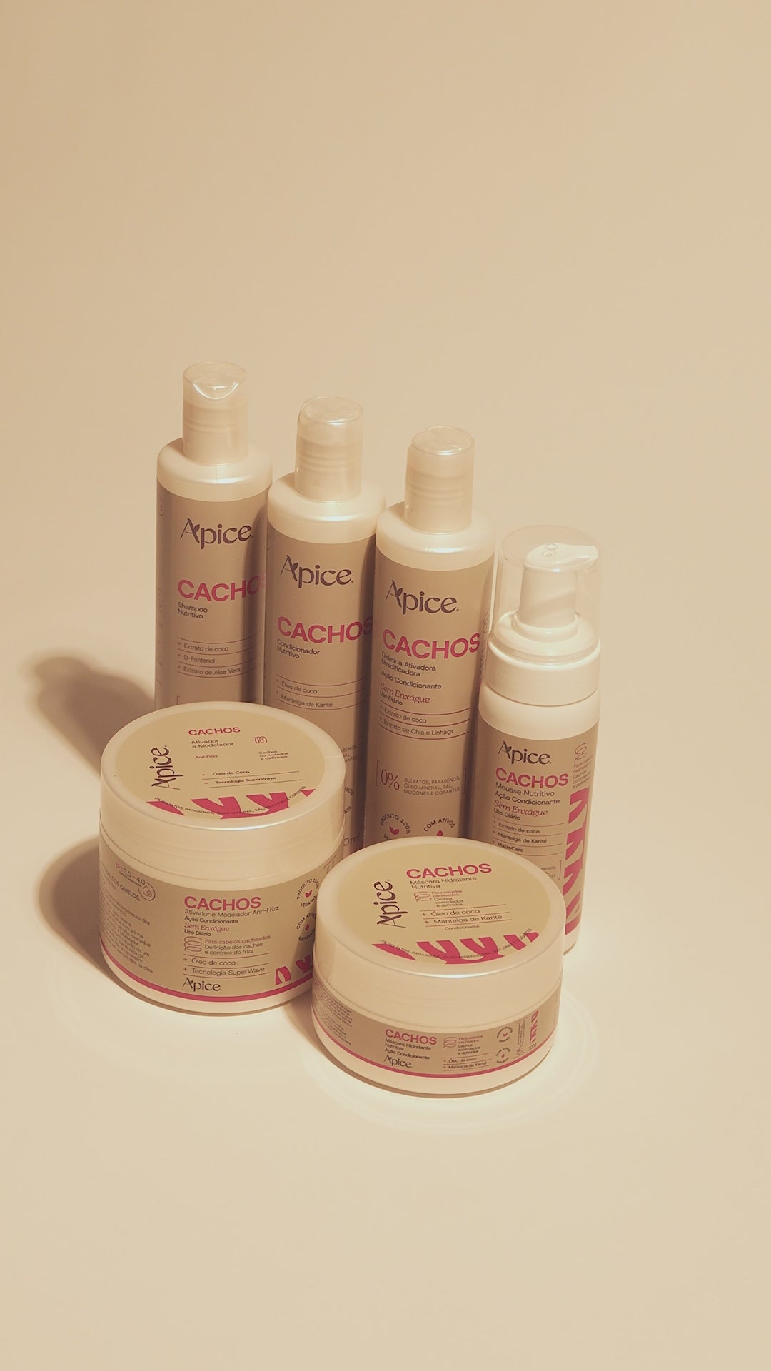 Kit Cachos - Shampoo, Condicionador, Gelatina, Máscara e Ativador (5 ITENS)