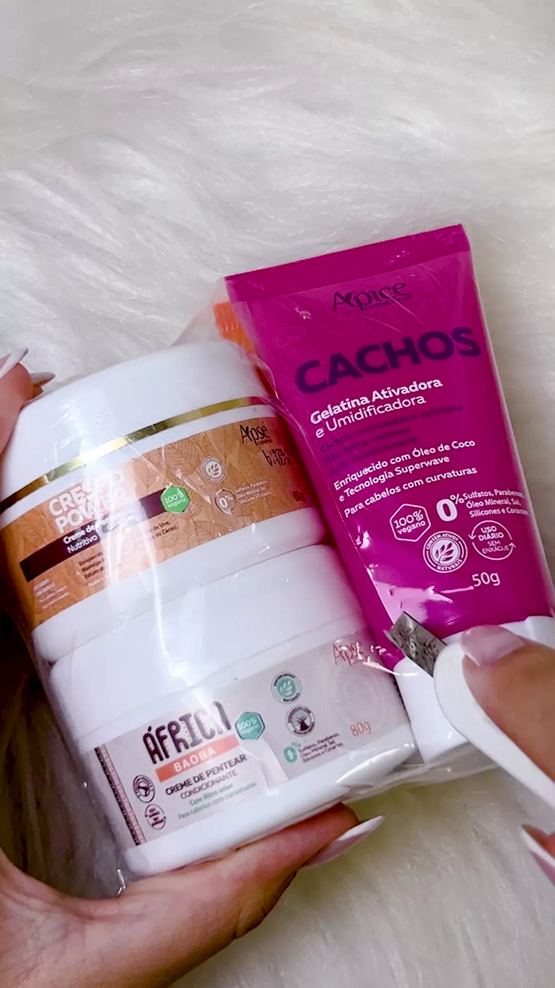 Kit Minis - Ativador, Creme e Gelatina (5 itens)