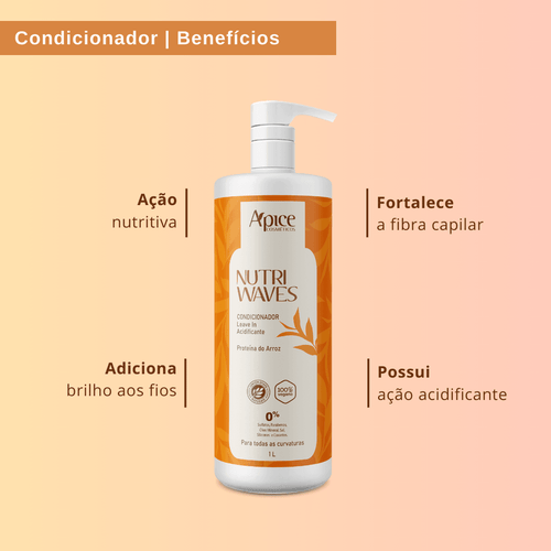 Kitão Onduladas Nutri Waves - Shampoo, Condicionador, Máscara e Creme de Pentear (4 itens)