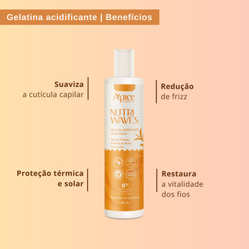 Kit Onduladas Nutri Waves - Shampoo, Condicionador, Gelatina, Máscara e Creme de Pentear (5 ITENS)