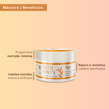 Kit Onduladas Nutri Waves - Shampoo, Condicionador, Máscara e Creme de Pentear (4 ITENS)