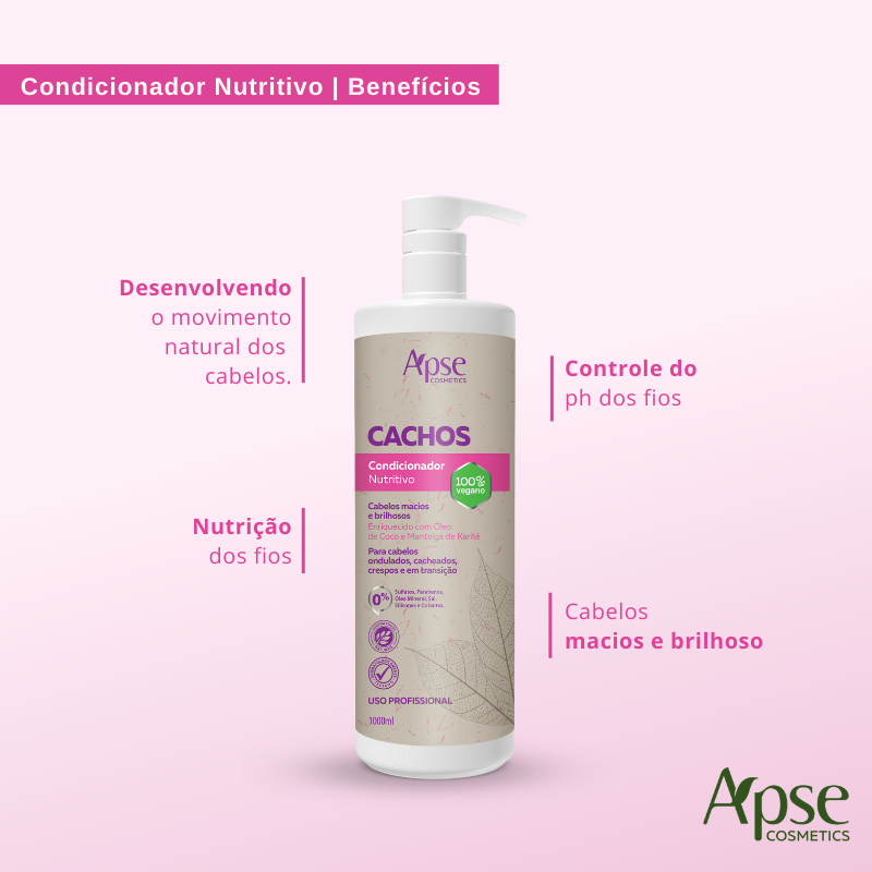 Kitão Cachos 1000 ml - Shampoo, Condicionador e Mousse (3 ITENS)
