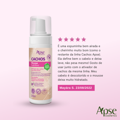 Mousse Nutritivo Cachos 210 ml - Low Poo - Ação Condicionante