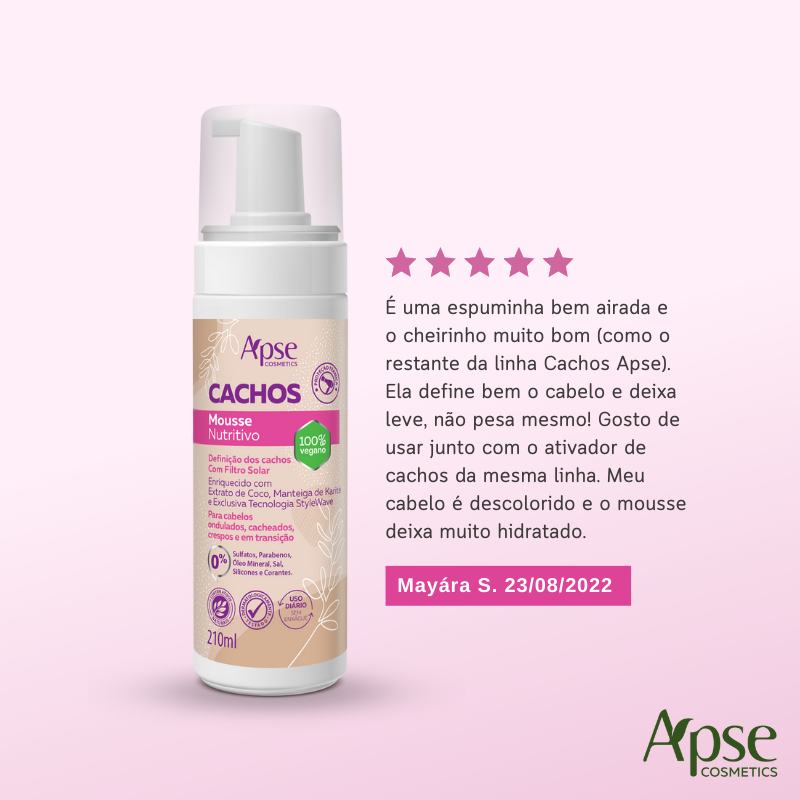 Mousse Nutritivo Cachos 210 ml - Low Poo - Ação Condicionante