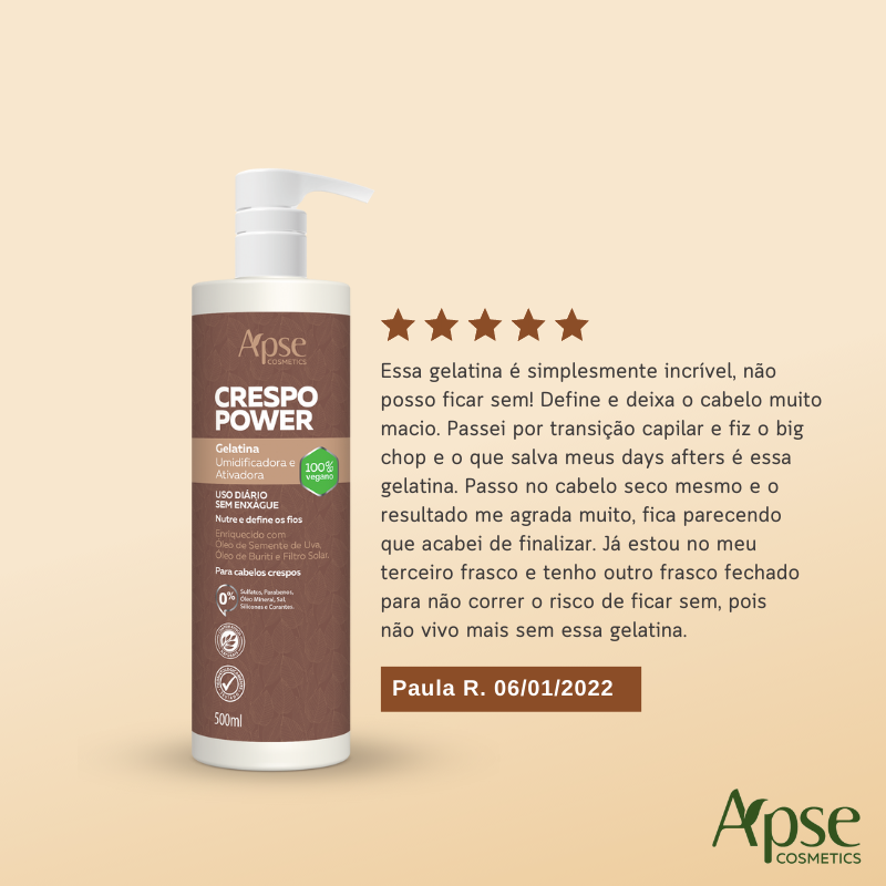 Kitão Crespo Power - Co Wash, Condicionador, Gelatina, Máscara e Creme de Pentear (5 ITENS)