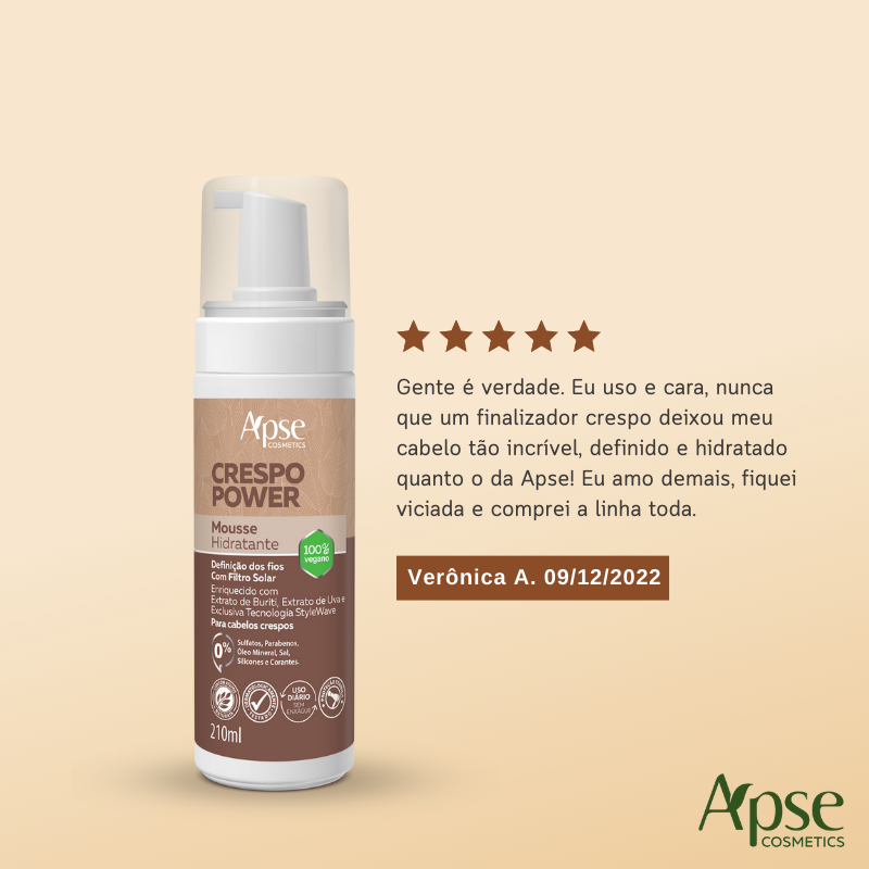 Mousse Hidratante Crespo Power 210 ml - Ação Condicionante