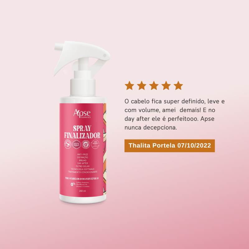 Spray Finalizador - para cabelos com curvatura 260 ml - No Poo / Low Poo - Ação Condicionante