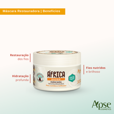 Máscara África Baobá Restauradora 300g - Tratamento Condicionante