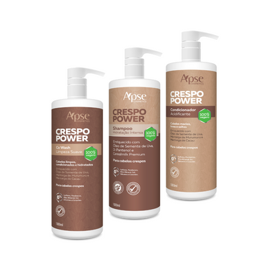 Kitão Crespo Power - Shampoo, Co Wash e Condicionador (3 ITENS)