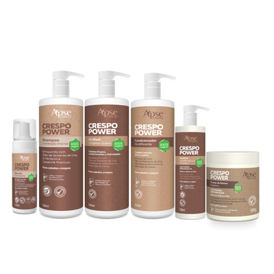 Kitão Crespo Power - Higienização + Finalização (Shampoo, Co Wash, Condicionador, Creme, Gelatina e Mousse) - 6 itens