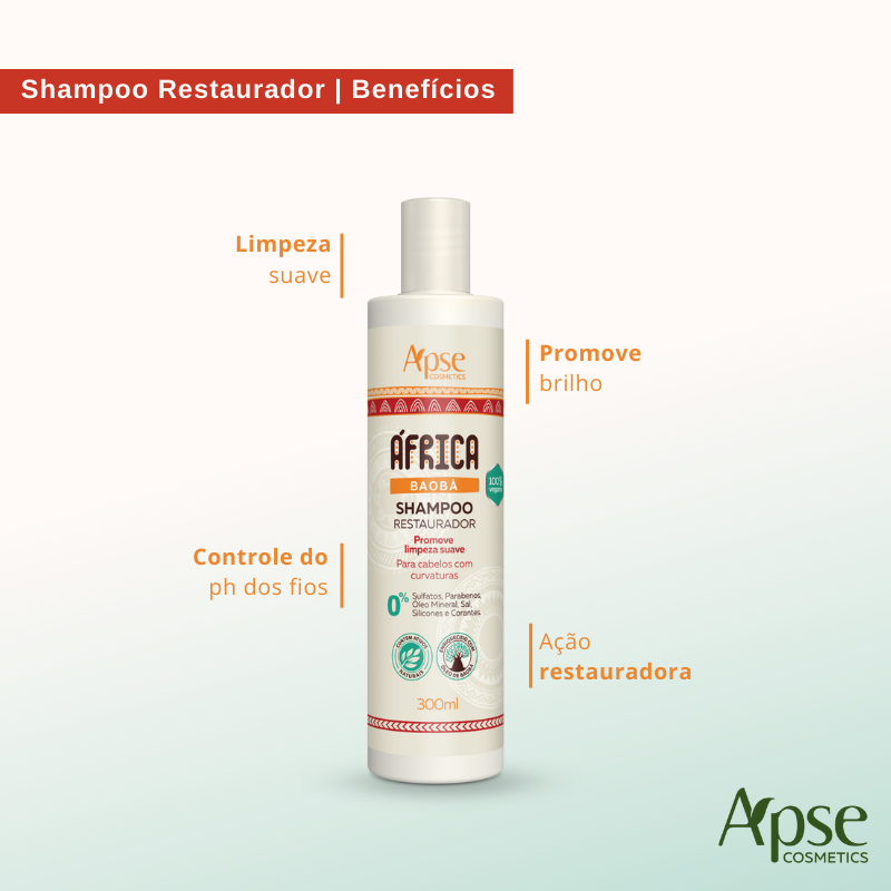 Kit África Baobá - Shampoo, Condicionador e Gelatina (3 ITENS)